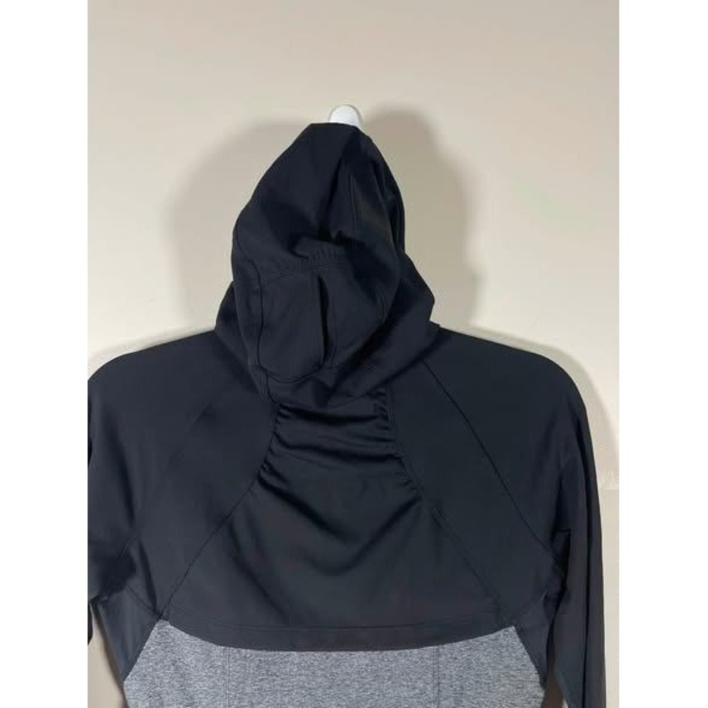 Lululemon Define Fitted Jacket Black Heathered Gray Full Zip Hood Thumbholes 4 - Picture 5 of 8